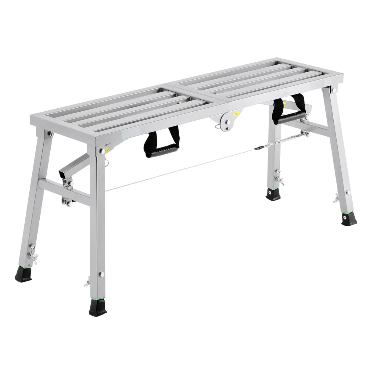 SucceBuy Work Platform 3 Gear Folding Steel Step Ladder Portable Scaffolding Platform 400 lb Load Stool to Cleaning &Washing