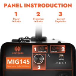 HZXVOGEN MIG145 No Gas Semi-automatic MIG Welding Machine For Gasless Iron Soldering Portable Inverter Welder Flux Cored Wire