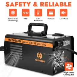 HZXVOGEN MIG145 No Gas Semi-automatic MIG Welding Machine For Gasless Iron Soldering Portable Inverter Welder Flux Cored Wire