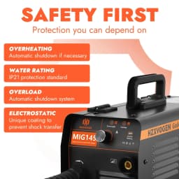 HZXVOGEN MIG145 No Gas Semi-automatic MIG Welding Machine For Gasless Iron Soldering Portable Inverter Welder Flux Cored Wire