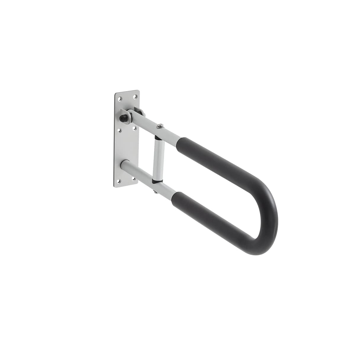 SucceBuy Toilet Safety Rail 23.8In U-Shaped Handicap Grab Bar Foldable Pole FlipUp Bar w/Anti-Slip Support Handle 300Lb Capacity