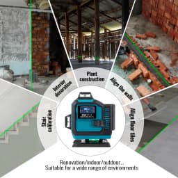 4D 16-line laser horizontal self-leveling green beam 360° cross-line with touch screen for tile laying and ceiling installation
