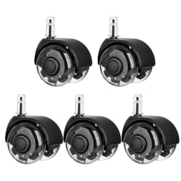 5pcs Rollerblade Office Chair Wheels 2" (50mm) Twin Bearings Full Swivel Set of 5