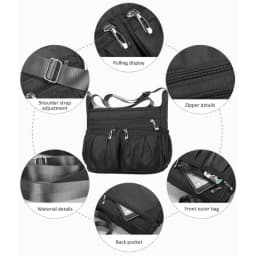 Ladies Multi Pocket Messenger Handbag CrossBody Bags Holiday Travel Shoulder Bag