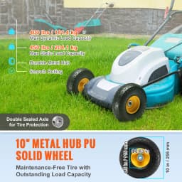 SucceBuy 2-Pack Solid PU Run-Flat Tire Wheel 10" Flat Free Tubeless Tires & Wheels for Garden Trailers Dollies Various Carts