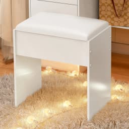 Padded Makeup Vanity Stool, Elegant Wood Dressing Chair W/ Wooden Legs Bench US