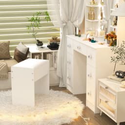 Padded Makeup Vanity Stool, Elegant Wood Dressing Chair W/ Wooden Legs Bench US