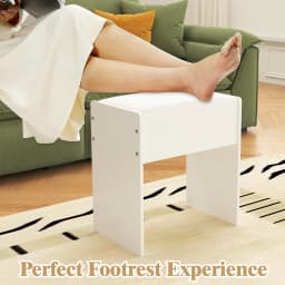 Padded Makeup Vanity Stool, Elegant Wood Dressing Chair W/ Wooden Legs Bench US