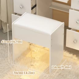 Padded Makeup Vanity Stool, Elegant Wood Dressing Chair W/ Wooden Legs Bench US