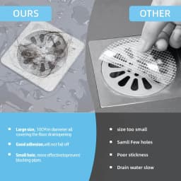 30pcs Disposable Shower Drain Hair Catcher Screen Sticker 4" X 4" Floor Drain Strainer Mesh Filter Cover for Bathroom Laundry T
