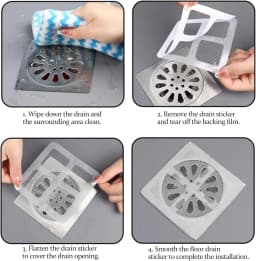 30pcs Disposable Shower Drain Hair Catcher Screen Sticker 4" X 4" Floor Drain Strainer Mesh Filter Cover for Bathroom Laundry T
