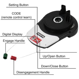 PORIYA Automatic Roller Door Opener 1200N Motor Garage Door Roller W/ Remote Control