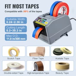 SucceBuy ZCUT-9Automatic Tape Cutting Machine Paper Slitting Dispenser 6-60 mm Adhesive Electric Tape Cutter for Product Package
