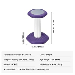SucceBuy Kids Wobble Chair Active Chair w/ Cushion Wobble Stool Improves Focus Posture and Children Ideal for Schools and Home
