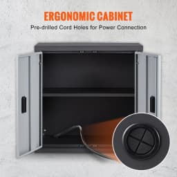 SucceBuy Foldable Wall Cabinet Metal Garage Locker Mounted Tool Chest Adjustable Shelf Magnetic Door for Warehouse Office Home