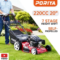 PORIYA 20' Self-Propelled Lawn Mower 220cc 4-Stroke Engine Oil Push Lawnmower
