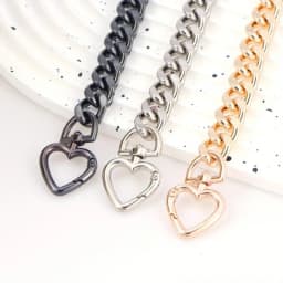 1pc Metal Purse Chain Strap Extender Heart Shape Purse Chain for Accessory Charms, Lengthen Crossbody Shoulder Handbags Strap