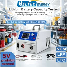 HT-BCT50A Lithium Battery Capacity Tester 0.3-5V 0.5-50A Charge Discharge Tester for LFP NCM LTO Single Cell 1~2000Ah Capacity Analyzer