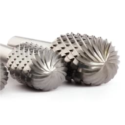 1PC Tungsten Carbide Rotary File Burr Style C Ball Nose Cylinder 6mm 1/4 Shank Mould Carving Tools Single Cut Milling Cutter