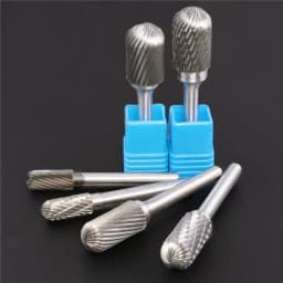 1PC Tungsten Carbide Rotary File Burr Style C Ball Nose Cylinder 6mm 1/4 Shank Mould Carving Tools Single Cut Milling Cutter