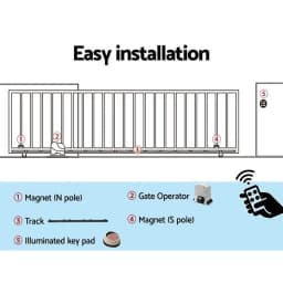 Automatic Sliding Gate Opener Kit 6M 1200KG with Keypad Heavy Duty Electric Gate Motor System