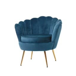Velvet Blue Upholstered Armchair Elegant Accent Chair for Living Room Bedroom Home Lounge Seating Modern Comfortable Stylish Design