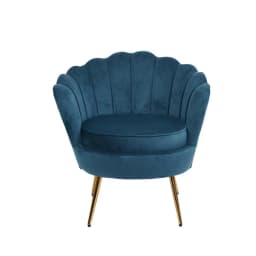 Velvet Blue Upholstered Armchair Elegant Accent Chair for Living Room Bedroom Home Lounge Seating Modern Comfortable Stylish Design