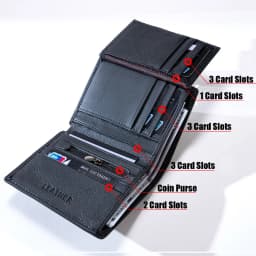 Men's Wallet Genuine Leather Wallets For Men Coin Purse Vintage Vertical Short Credit Card Holder Money Bag Men's RFID Wallet