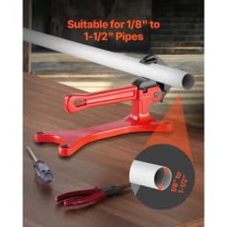 SucceBuy Portable Pipe Vise Lightweight Aluminum Pipe Vise w/ 1/8" to 1-1/2"  Clamping Capacity for Onsite Plumbing Installation