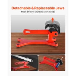 SucceBuy Portable Pipe Vise Lightweight Aluminum Pipe Vise w/ 1/8" to 1-1/2"  Clamping Capacity for Onsite Plumbing Installation