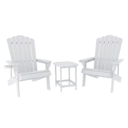 Outdoor HDPE Adirondack Beach Chair Sun Lounge Patio Furniture Garden White