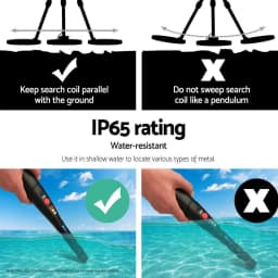 Waterproof Metal Detector Pinpointer 180MM Deep Sensitive Treasure Hunting Probe Black