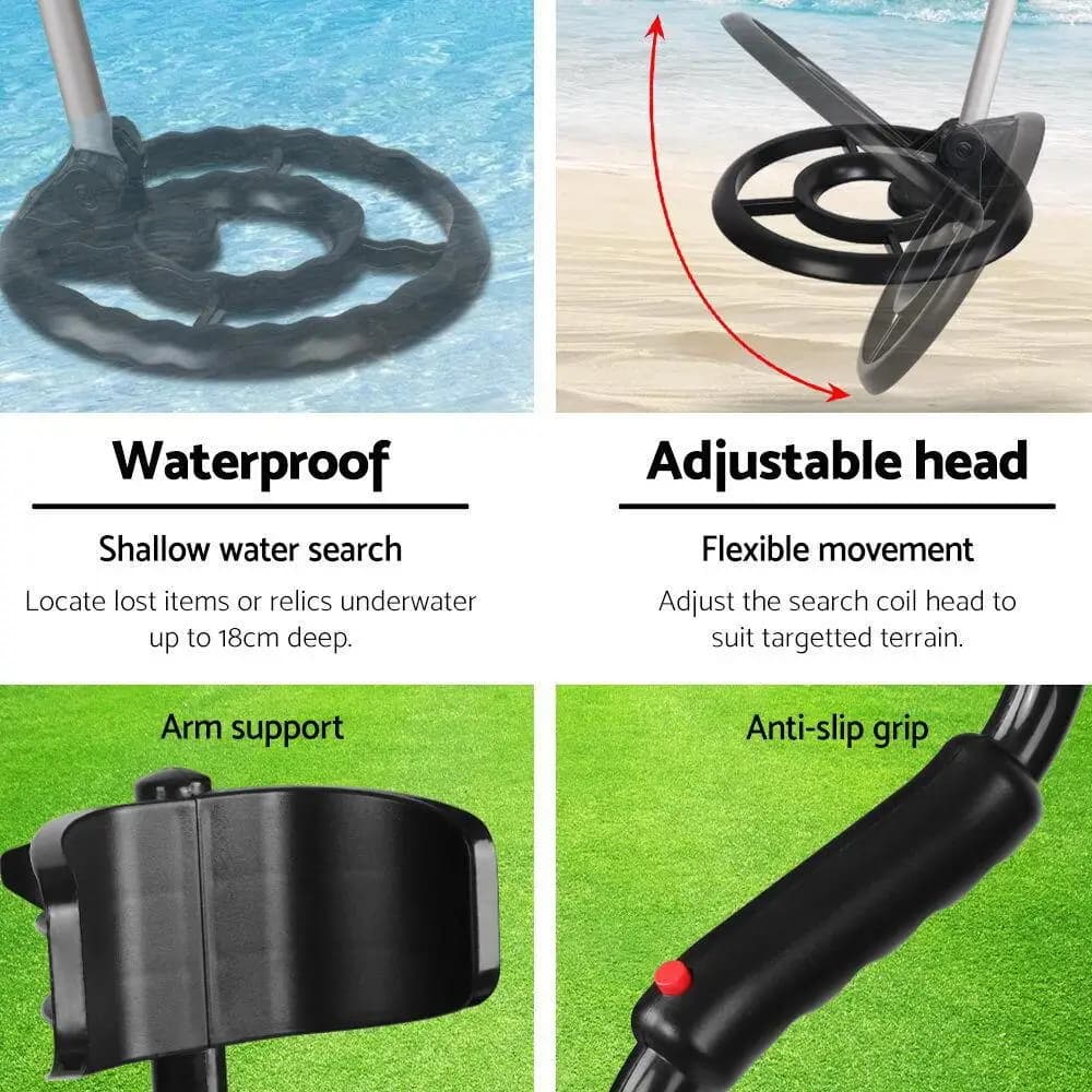Waterproof Metal Detector Pinpointer 180MM Deep Sensitive Treasure Hunting Probe Black