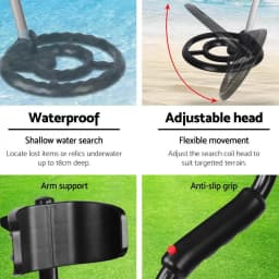 Waterproof Metal Detector Pinpointer 180MM Deep Sensitive Treasure Hunting Probe Black