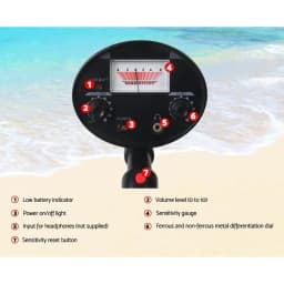 Waterproof Metal Detector Pinpointer 180MM Deep Sensitive Treasure Hunting Probe Black