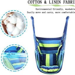 Garden Hammock Chair Hanging Swing Seat W/ 2 Cushions Outdoor Deluxe Camping
