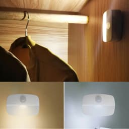 2PCS LED Motion Sensor PIR Night Light Cordless Battery Powered Closet Stair Light