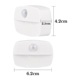 2PCS LED Motion Sensor PIR Night Light Cordless Battery Powered Closet Stair Light