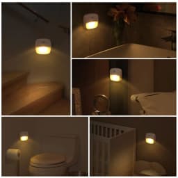 2PCS LED Motion Sensor PIR Night Light Cordless Battery Powered Closet Stair Light