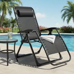 Zero Gravity Chair Foldable Portable Outdoor Adjustable Recliner Chair w/ Pillow