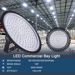 100-300W LED Workshop Lights High Bay Lamp UFO Shed Industrial Warehouse Factory