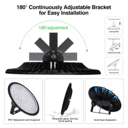 100-300W LED Workshop Lights High Bay Lamp UFO Shed Industrial Warehouse Factory