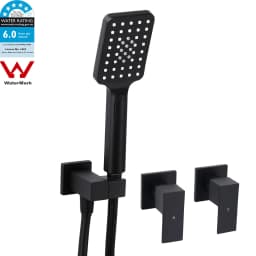 **Sydney Stock** KYLINS Brushed Gold Gun Metal Chrome Black 3 Mode Hand Held Shower Head Set Square Mixer Taps WELS WATERMARK