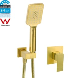 **Sydney Stock** KYLINS Brushed Gold Gun Metal Chrome Black 3 Mode Hand Held Shower Head Set Square Mixer Taps WELS WATERMARK