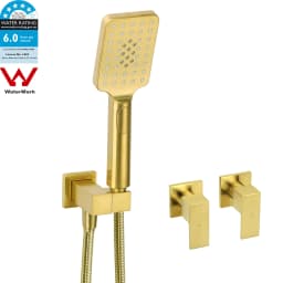 **Sydney Stock** KYLINS Brushed Gold Gun Metal Chrome Black 3 Mode Hand Held Shower Head Set Square Mixer Taps WELS WATERMARK