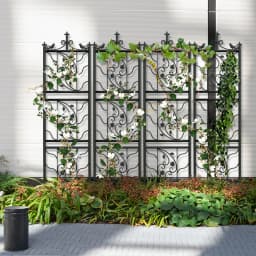 Set of 2 Tall Plant Climbing Fence Metal Garden Trellis Outdoor Animal Barrier Edge Border