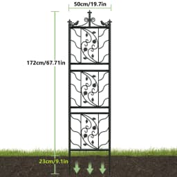 Set of 2 Tall Plant Climbing Fence Metal Garden Trellis Outdoor Animal Barrier Edge Border