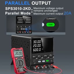 NICE-POWER SPS3010-2KD Lab Power Supply Adjustable 30V 10A Dual Channel Power Source USB, Series, Parallel Output 120V3A 60V5A