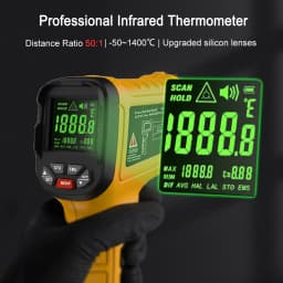 BSIDE Infrared Thermometer Professional 50:1 -50~1400C Digital IR-LCD Temperature Meter Non-contact Laser Thermometers Pyrometer