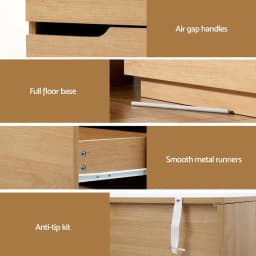6 Chest of Drawers Pine Wood Dresser Table Storage Cabinet Bedroom Organizer Furniture